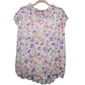Tamara H. floral print chiffon tunic blouse
